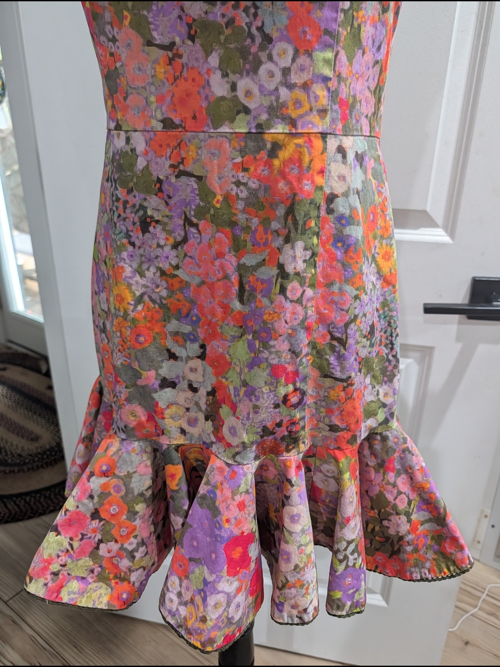 Hutch Floral Spaghetti-Strap Ruffle-Hem Mini Dress in Orange, Pink, Purple - Picture 3 of 8